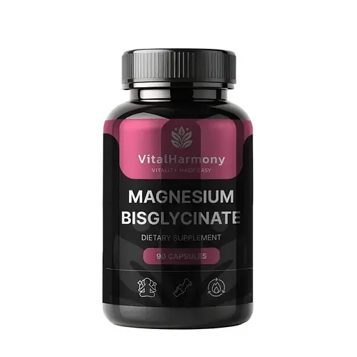 Бисглицинат магния VitalHarmony Magnesium Bisglycinate, 90 капсул для поддержания общего состояния организма - фото 1