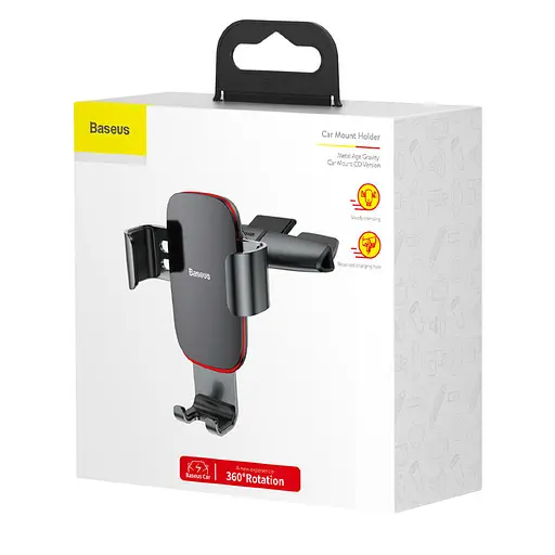 Холдер Baseus Metal Age Gravity Car Mount CD Version Черный - фото 3