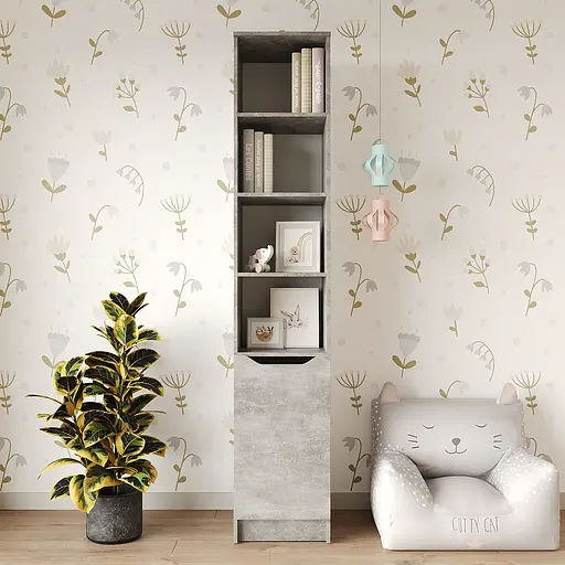 Пенал с открытыми полками 1Д Лилу 40x40x210 см Бетон (MBS-1395) - фото 2