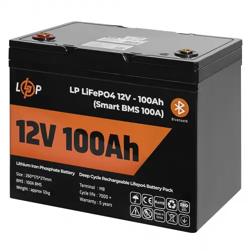 Аккумулятор LogicPower LiFePO4 12V (12,8V) - 100 Ah (1280Wh) (Smart BMS 100А) - фото 4