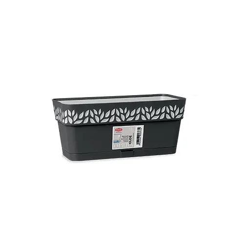 Вазон пластиковый OPERA CLOE, прямоугольный, с автополивом, 2,7 л (94373)