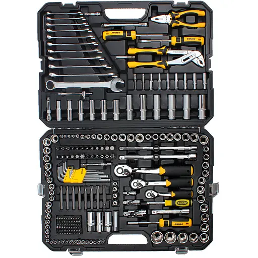 Набор торцевых насадок и биты, ключей, инструментов Sigma 1/4", 3/8", 1/2" 233 шт CrV (6003871) - фото 1