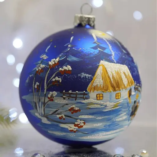 Ялинкова прикраса Санта Шоп Святковий вечір скло (4820001112771) - фото 2