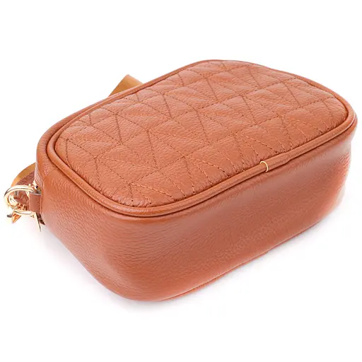 Стеганая сумка для женщин Vintage из натуральной кожи 20х14х7 см sum0027544 - фото 5