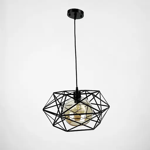 Люстра в чорному корпусі з плафоном янтар або графіт Line.F Колір плафона Графітовий - фото 1