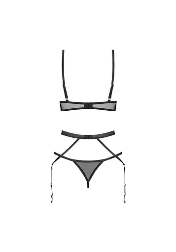 Комплект білизни Obsessive Euridia XL/2XL (чорний) - фото 3