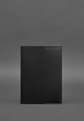 Шкіряна обкладинка для блокнота 6.0 (софт-бук) чорна Crazy Horse - фото 2