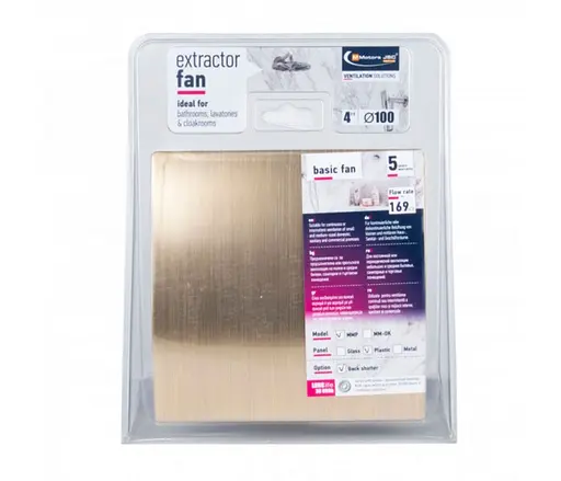 Декоративний малошумний ультратонкий вентилятор MMotors MM 100 90 м3/г зі зворотним клапаном, золотий - фото 4