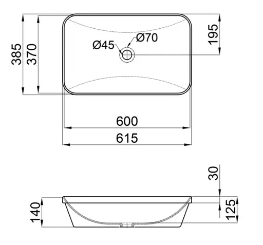 Раковина Qtap Scorpio без донного клапана QT1411K491WN - фото 2