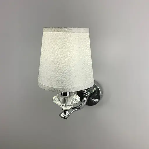 Бра з білим абажуром в хромовому корпусі Line F S 8639 - фото 7