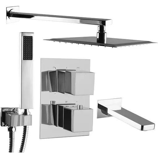 Душова система прихованого монтажу Topaz Odiss To 08117-L03-Termostat Smart box, Хром - фото 1