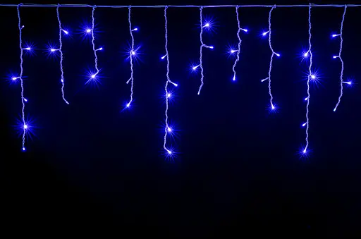 Гірлянда вулична бахрома світлодіодна з мерехтінням новорічна додому Laplandia білий ПВХ провід 25 м Синя (B.02.6W.850.F+)