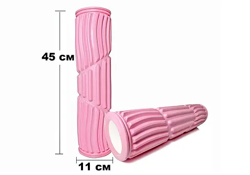 Массажный ролик EasyFit Dozer 45 см Розовый (EF-3702-P) - фото 3