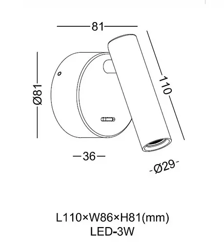 Бра Kloodi DECO WA-PIANO R110 3K BK - фото 8