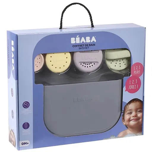 Набор для купания Beaba игрушки и корзина силиконовые разноцветные (920413) - фото 7