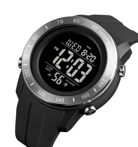 Чоловічий спортивний наручний годинник Skmei 1524 (Чорні з чорним) - фото 2