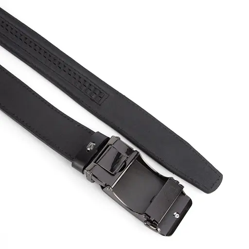 Ремінь шкіряний чоловічий на автоматі SF-3422 (135 см) чорний - фото 3