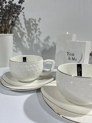 Чашка фарфоровая Снежная Королева Interos белая 240 мл с блюдцем 508610-А - фото 2