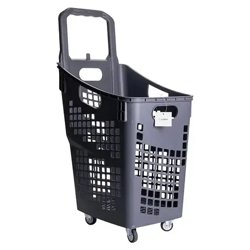 Кошик-візок для супермаркета Yiwu пластиковий 52 x 37 x 90 см (HP-45-16) - фото 1