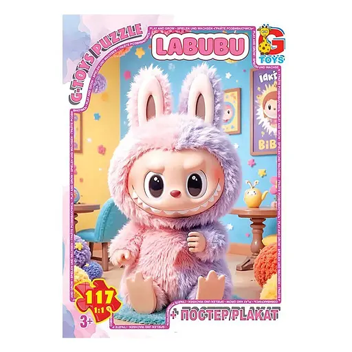 Дитячий пазл "Сердиті Лабубу" G-Toys LAB44 постер, 117 елементів - фото 1