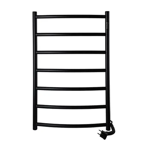 Полотенцесушитель UNIO LD ER 700-500-7 BLK Лестница Дуга электро черная (21669) - фото 1