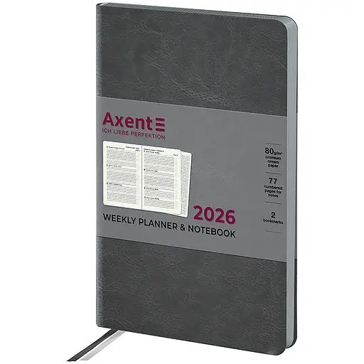 Щотижневик Axent 2026 Partner City Soft 125х195 см сірий (8521-26-06-A)