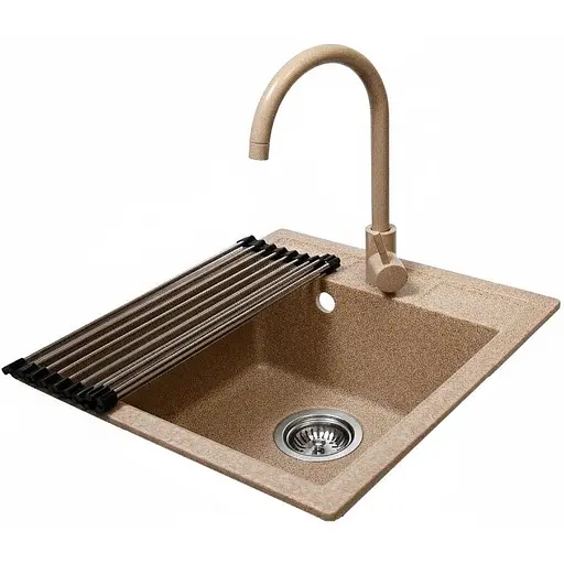 Комплект гранітна мийка + змішувач Romzha Adiere Bezhvy (A) - фото 1