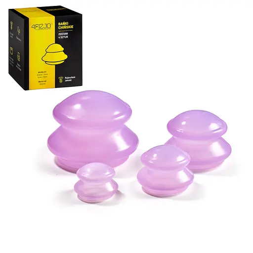 Вакуумные массажные банки 4FIZJO силиконовые для тела (китайские/антицеллюлитные банки) 4 шт 4FJ0235 (P-5907739312334) - фото 3
