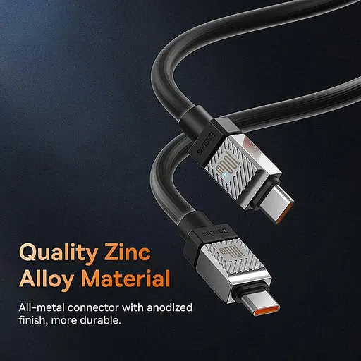 Кабель Baseus CoolPlay Series USB-C to USB-C 100W 2m Black (CAKW000301) [128055] - фото 7
