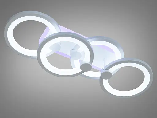 ЛЕД люстра кільця з пультом, дімером, підсвічуванням, 65W, біла - фото 2