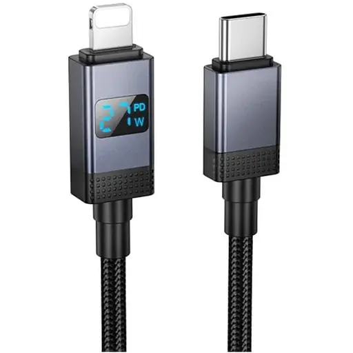 Кабель Hoco X118 Generous PD27W charging data cable with display iP Чорний