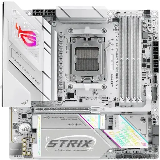 Материнская плата Asus Rog Strix B850-G Gaming WIFI sAM5 B850 4xDDR5 M.2 HDMI DP WiFi BT mATX белый