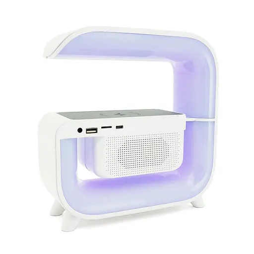 Настольная лампа-ночник G3, Bluetooth колонка, блопроводная зарядка телефона, свет RGB, Box - фото 3