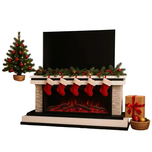 Електричний камін трьохсторонній Binelli Long 3D Bluetooth звук потріскування дров 1500Вт (10081650) - фото 2