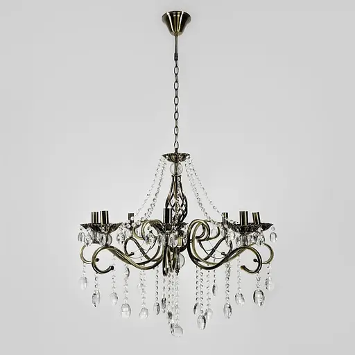 Класична люстра-підсвічник на 8 ламп у бронзовому корпусі Ø 70 см | Арт. 6071/8 AB | Line F - фото 4