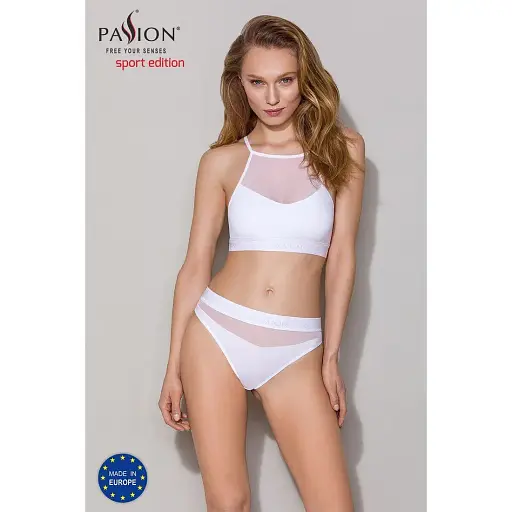 Трусики с прозрачной вставкой Passion PS006 Panties white L - фото 5