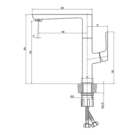 Смеситель для кухни TOPAZ LEXI TL 21401-H57-BB - фото 4