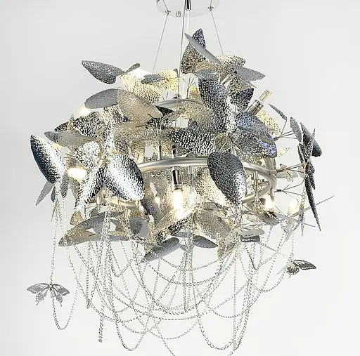 Люстра в стиле Серпента с нежными бабочками в хромированном корпусе Line.F Y 05/D600 CH - фото 5