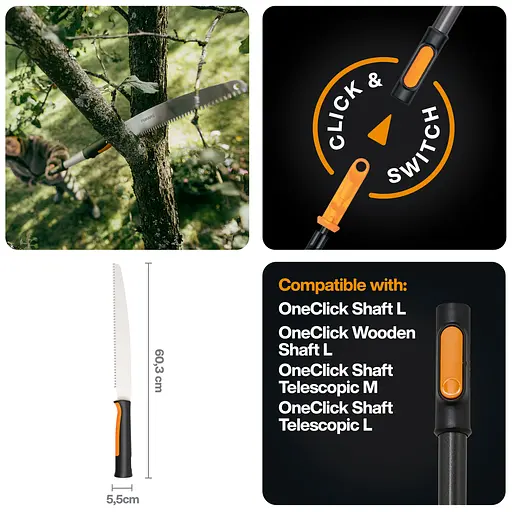 Пила садова пряма Fiskars OneClick 360 мм, зріз на себе (1080691) - фото 3