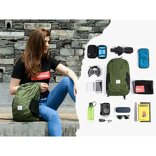 Рюкзак туристический сверхлегкий Naturehike Ultralight NH17A012-B (18 л) Зеленый - фото 4