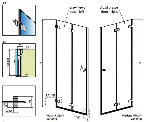 Душевые двери Radaway Arta DWB 90 см 386151-03-01L - фото 4