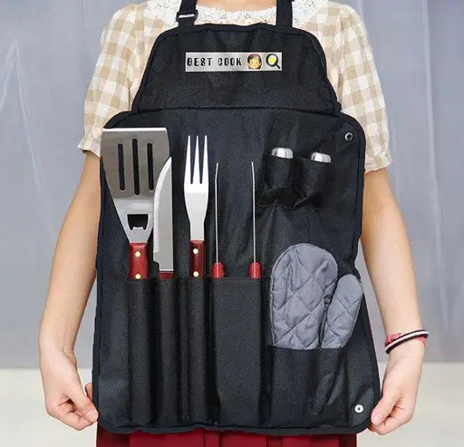 Набор для гриля и барбекю: 7 аксессуаров с фартуком - Для любителей BBQ - A-Plus 8536 - фото 3