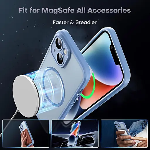 TOCOL 3 в 1 Магнитный для чехла для iPhone 14, обновленный [Полная защита камеры] с 2 защитными экранами, подходит для MagSafe - фото 6