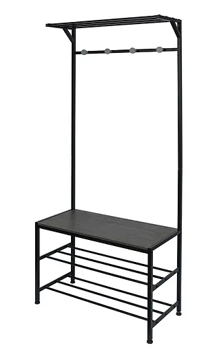 Cтійка-вішалка для одягу Fabrika Solution, в передпокій, з лавкою та полицями для взуття