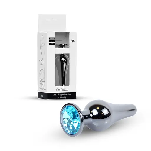 Анальна пробка B-Series HeavyFun Dark Silver 9.5 см (блакитний) - фото 7