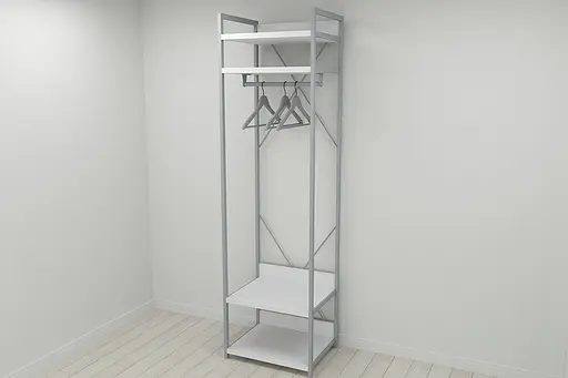 Шафа Гардероб Уні секція 2 серії Конект Ferrum-decor 220x60x50см Сірий метал ДСП Білий 32 мм (FRD-104539) - фото 5