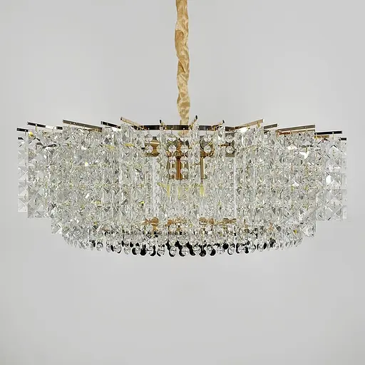 Вишукана золота люстра із кришталевими підвісками Ø 55 см | Арт. 567-600 | Line F - фото 7
