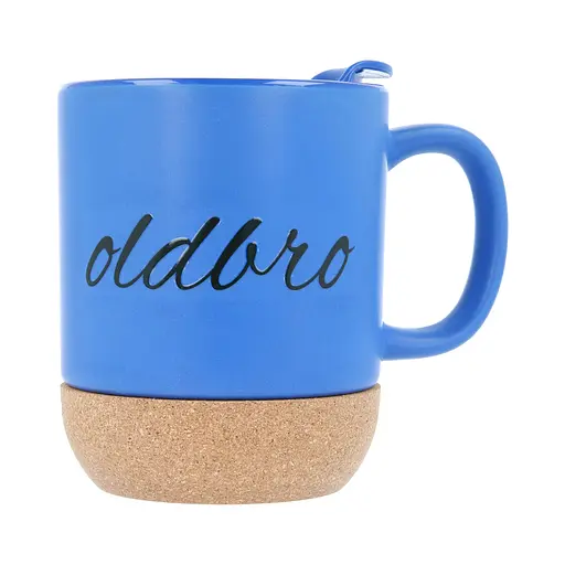 Керамічний кавовий кухоль OldBro Blue 414 мл з корковим дном і кришкою - фото 2