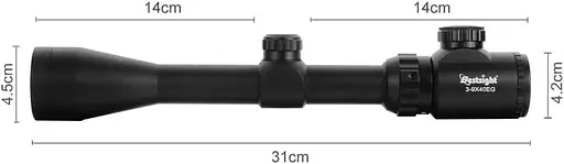 Приціл для гвинтівки Paike 3-9X40 з червоним зеленим козирком та відкидною кришкою - фото 3