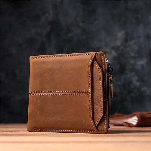 Гаманець для чоловіків із натуральної шкіри Vintage 12х11х2 см acs0029592 - фото 9